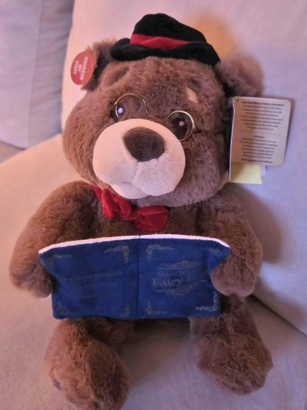 Cuddle Barn Read-With-Me Papa Bear animated plush toy- New